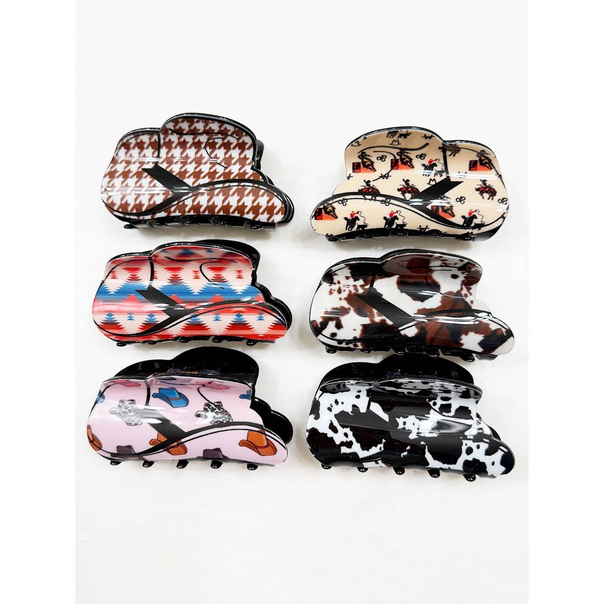 Western Cowboy Hat Hair Claw Clips
