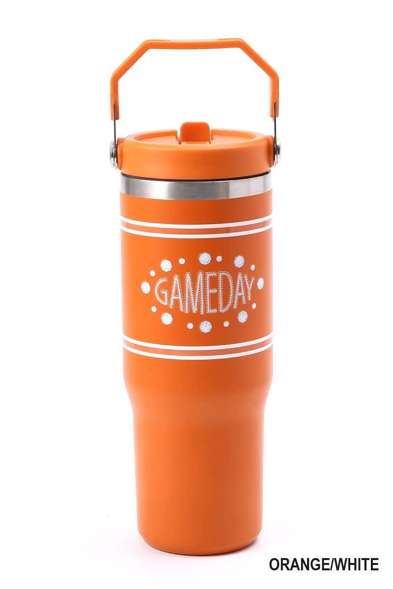 Game Day 30oz Stainless Steel Flip Straw Tumbler
