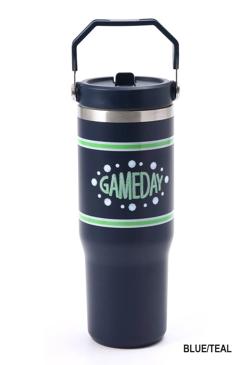 Game Day 30oz Stainless Steel Flip Straw Tumbler