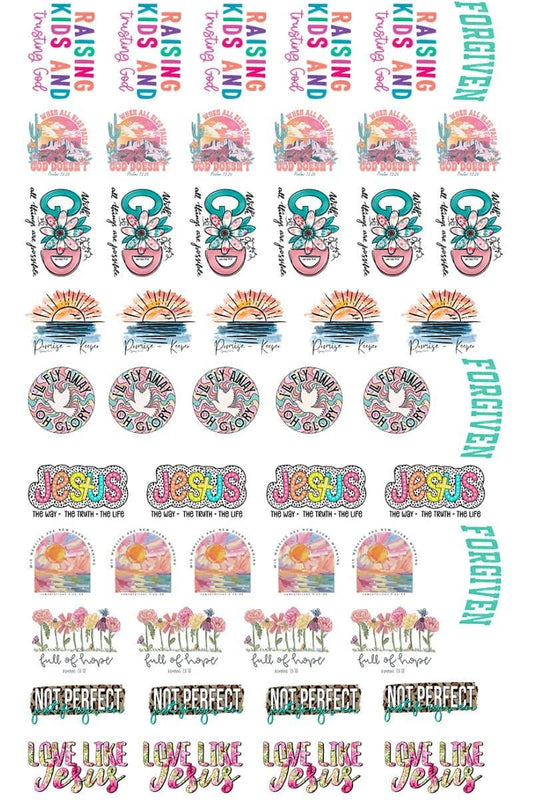 22 x 36 Religious Version 2 Pre-Made Hat Gang Sheet