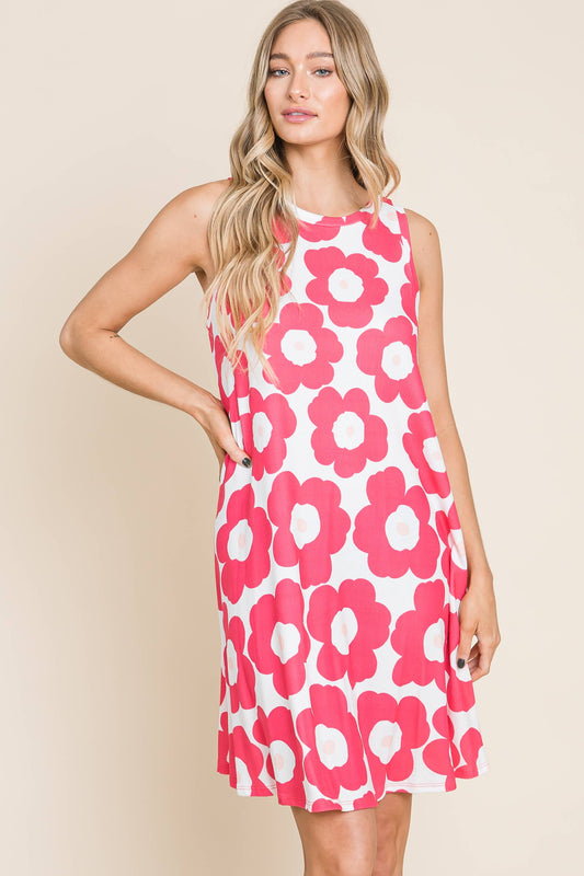 Bold Floral Swing Dress