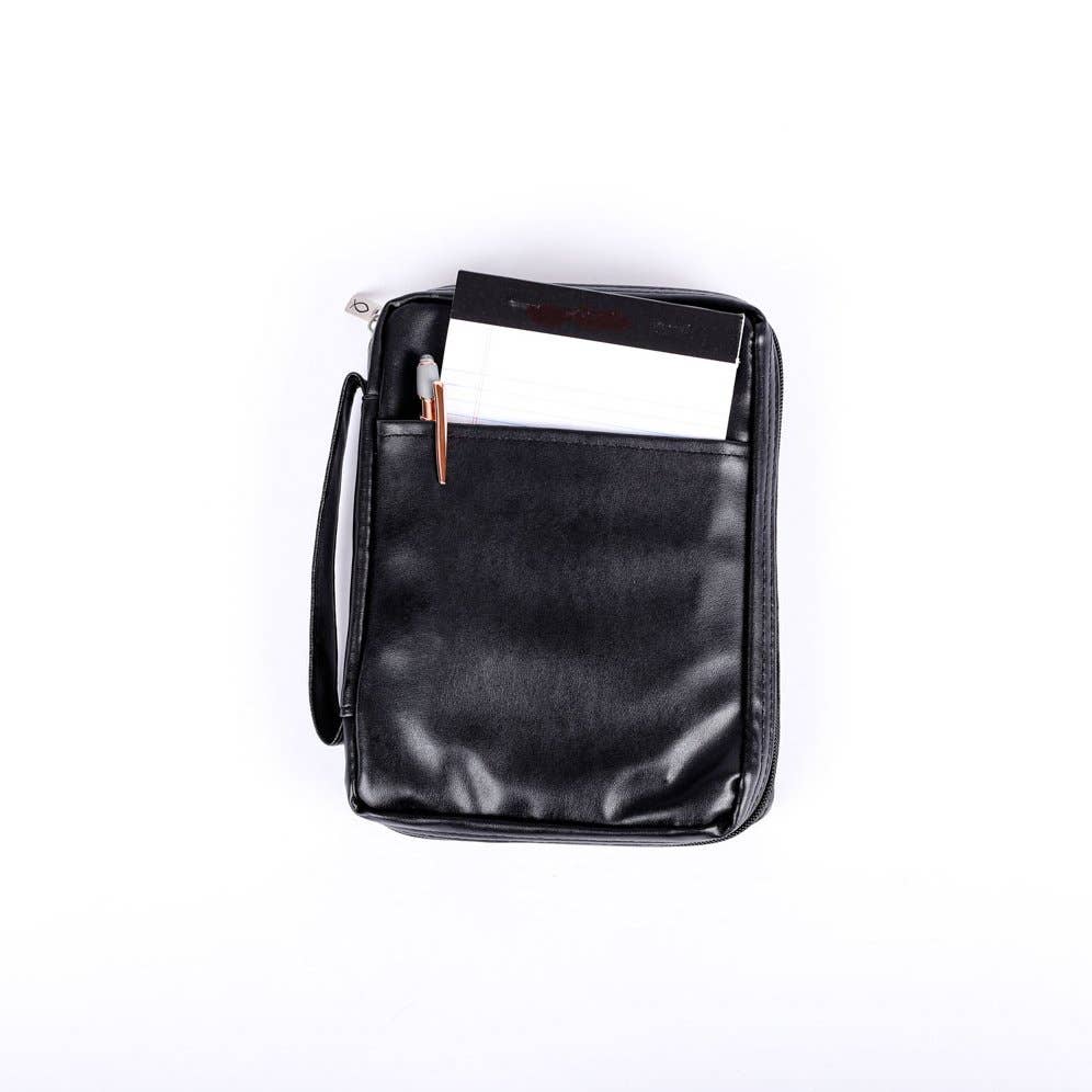 Bible Cover Imitation Leather Black Xl