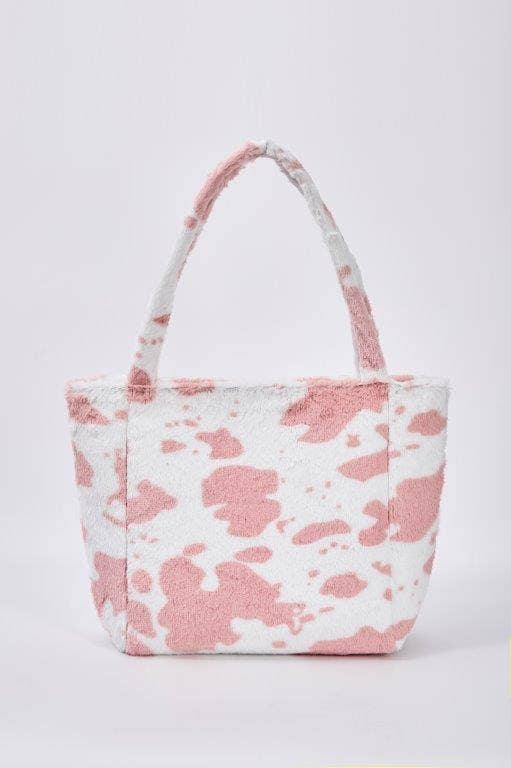 "Strawberry Cow" Designer Fur Tote Bag