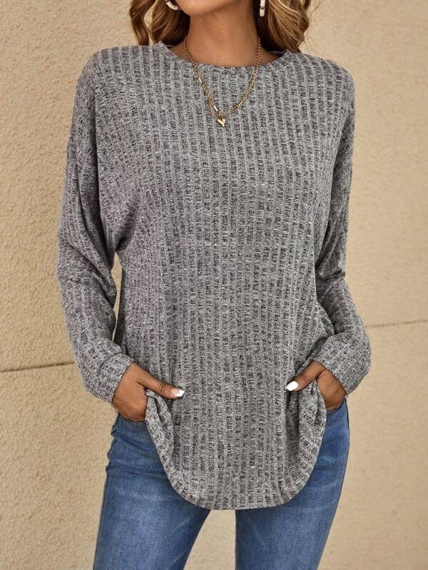 Casual Long Sleeve Crew Neck Pullover Top