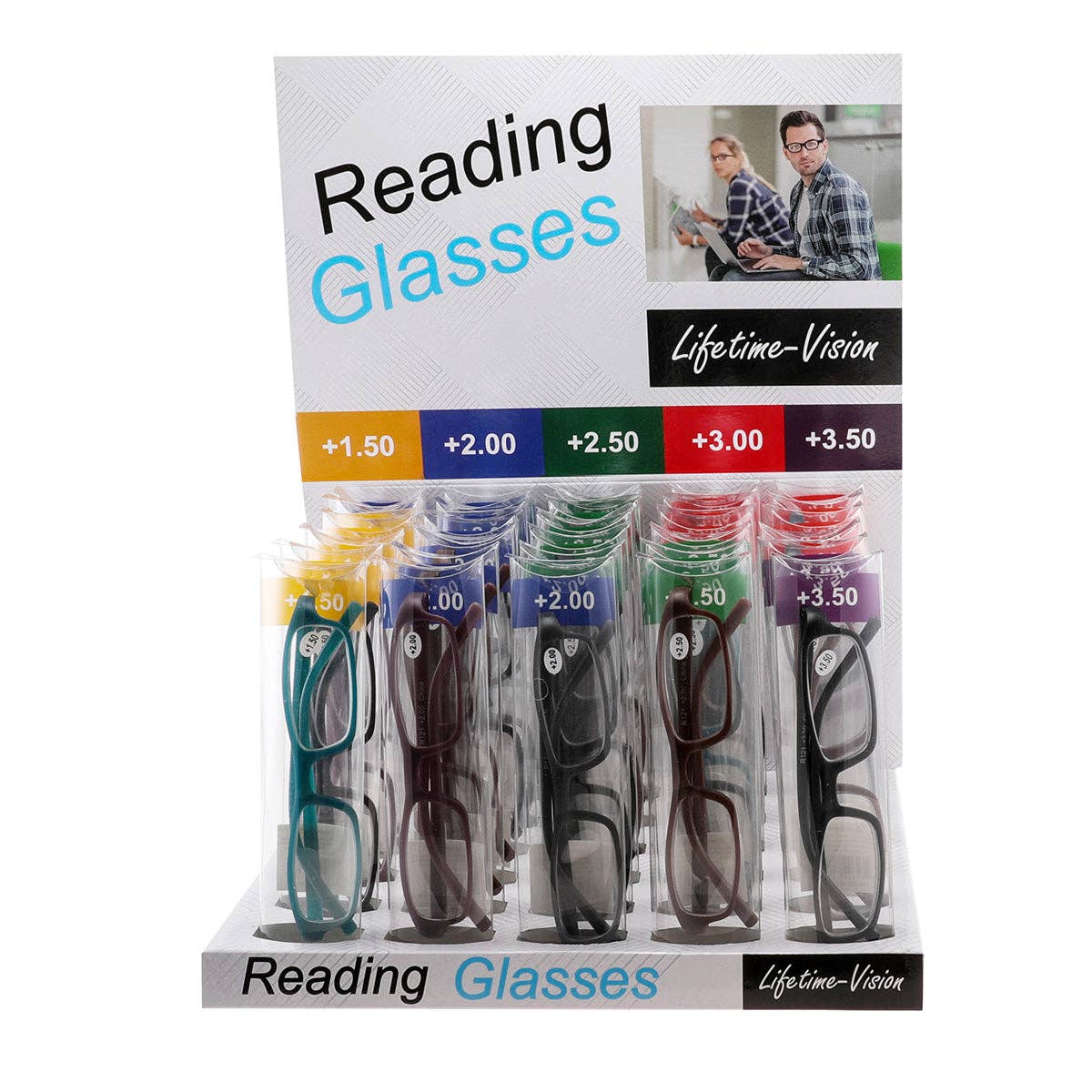 Value Colorful Reading Glasses in Counter Display