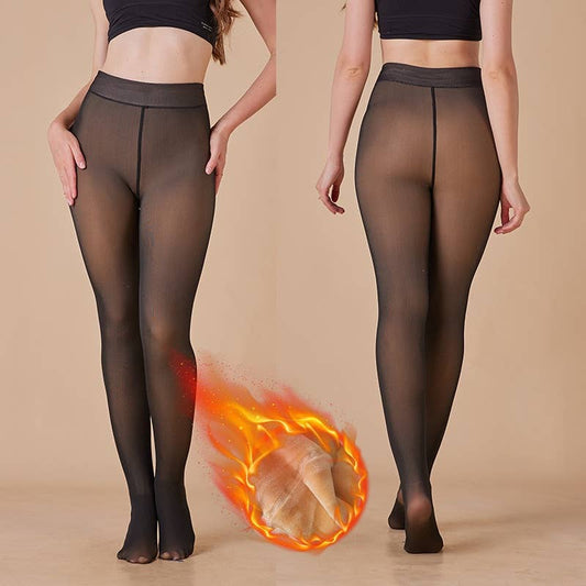 Fleece Lined Tights Women Sheer Warm Pantyhose Leggings