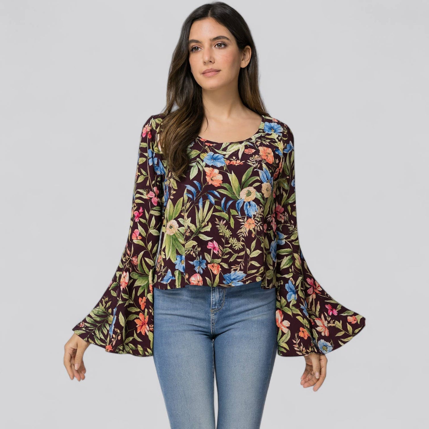 Contemporary Pebble Georgette Pint Pullover Blouse