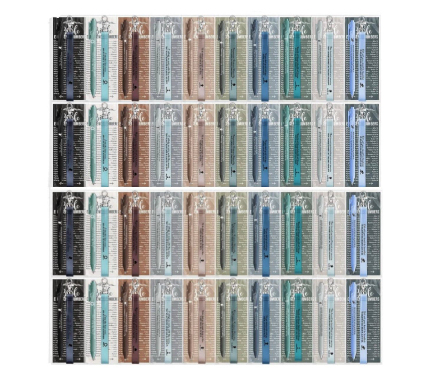 Bible verse keychain and pen sets