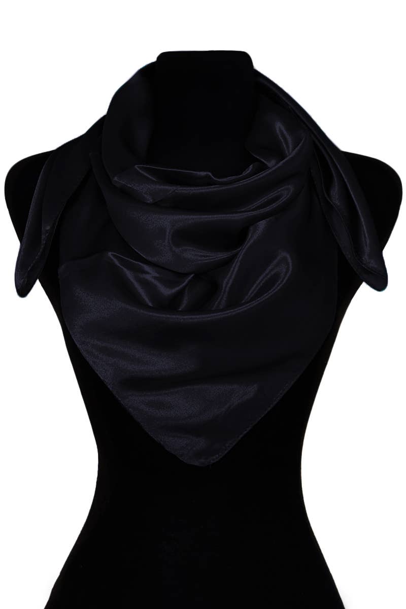 Glossy Faux Silk Poly Satin Square Hanky Scarf