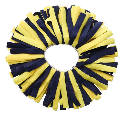 OP: Navy/Sunshine Pom Hair tie