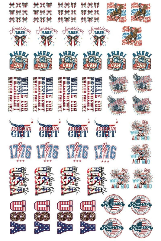 22 x 36 Patriotic Version 2 Pre-Made Hat Gang Sheet