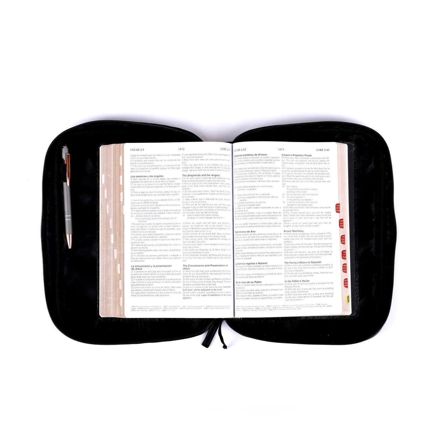 Bible Cover Imitation Leather Cross Black L