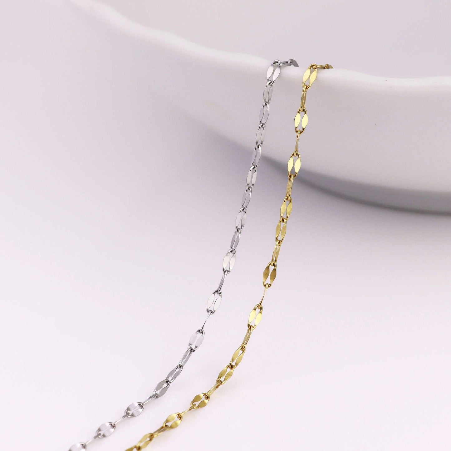 2mm Stainless Steel Lip Chain By The Foot