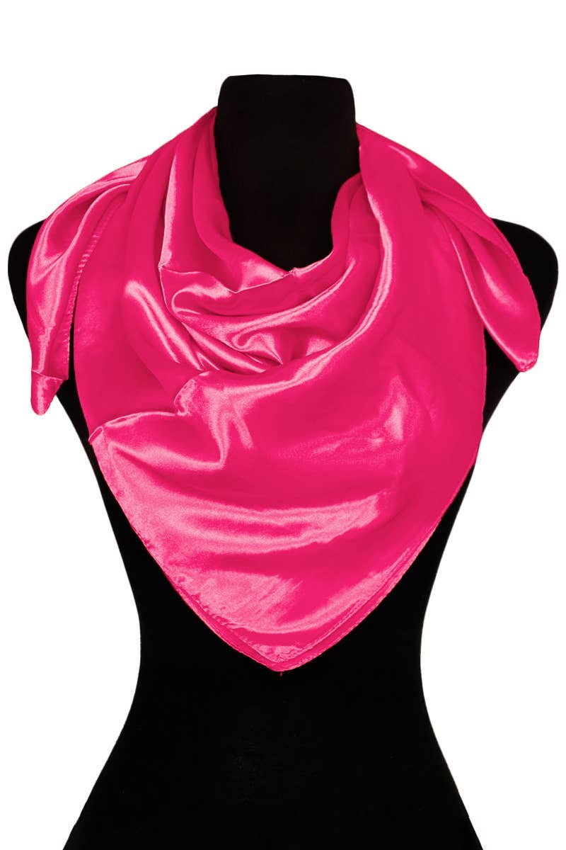 Glossy Faux Silk Poly Satin Square Hanky Scarf