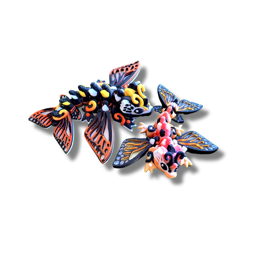 Baby Butterfly Dragon, Cinderwing Dragon, 3D Printed