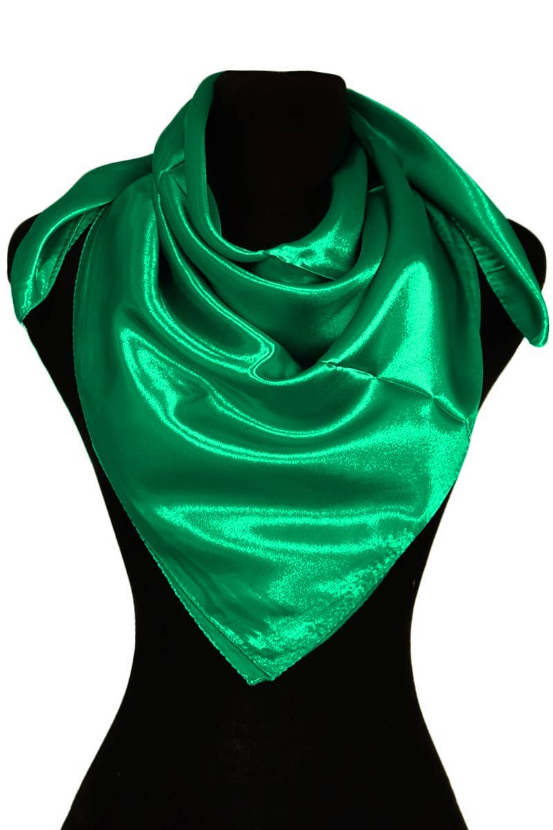 Glossy Faux Silk Poly Satin Square Hanky Scarf