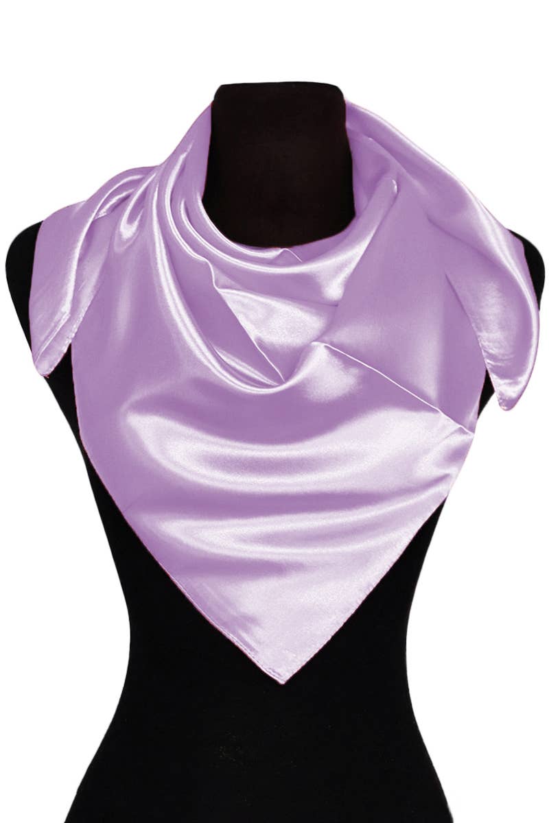 Glossy Faux Silk Poly Satin Square Hanky Scarf