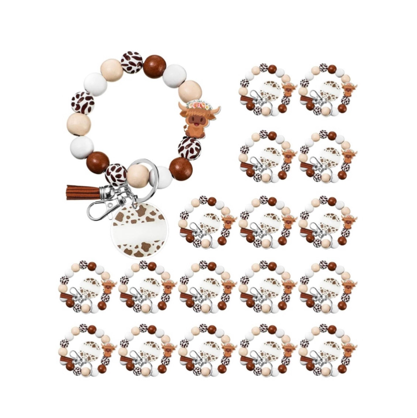 Highland cow beaded wristlets