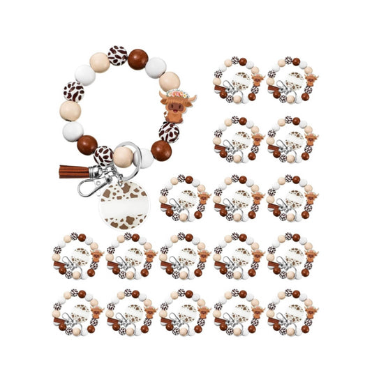 Highland cow beaded wristlets