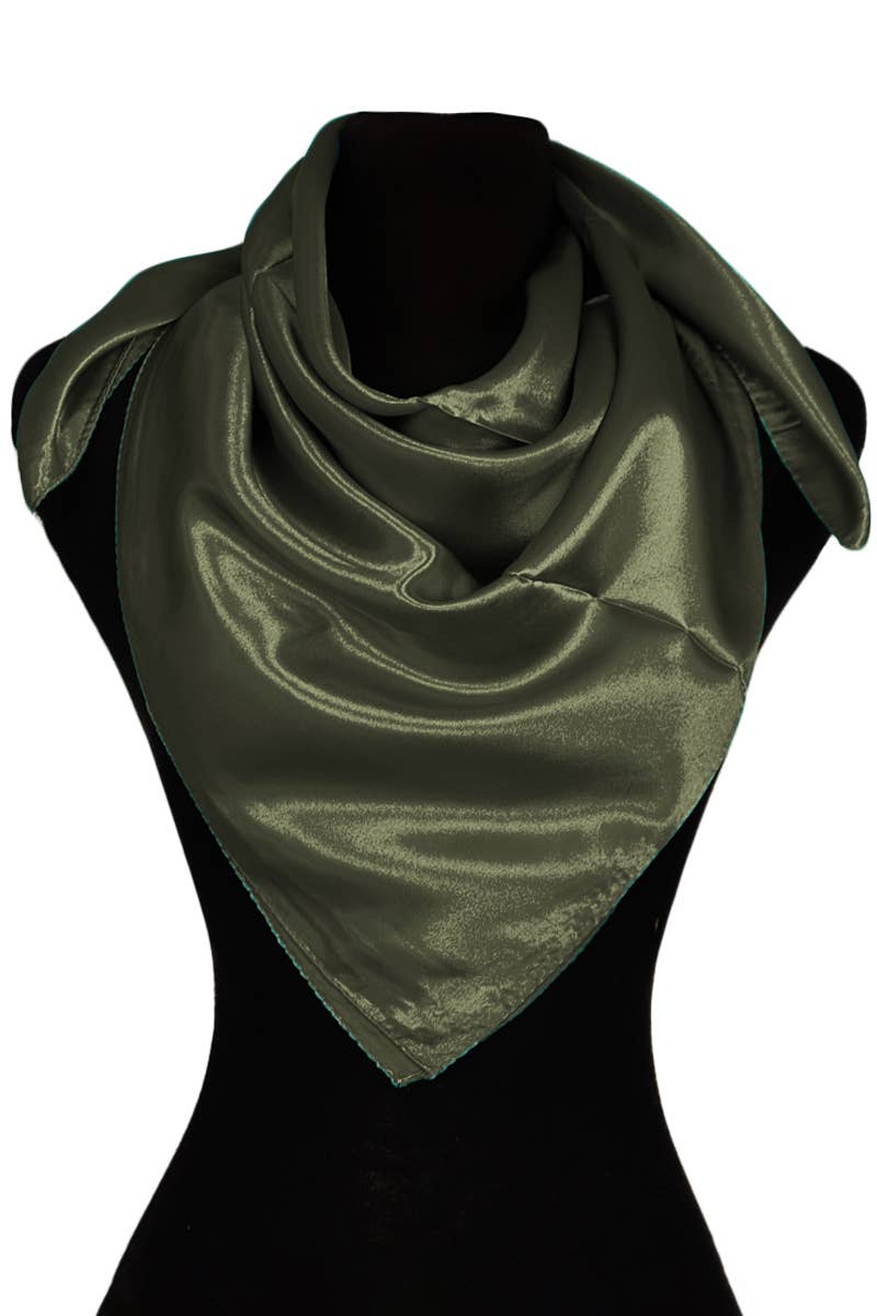 Glossy Faux Silk Poly Satin Square Hanky Scarf