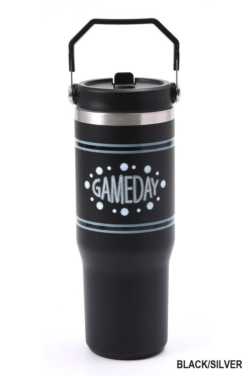Game Day 30oz Stainless Steel Flip Straw Tumbler
