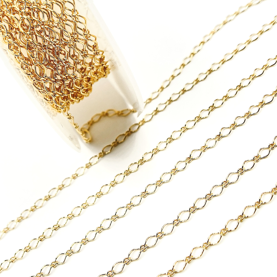 16MQGF. 14K Gold Filled Rhomb Link Chain