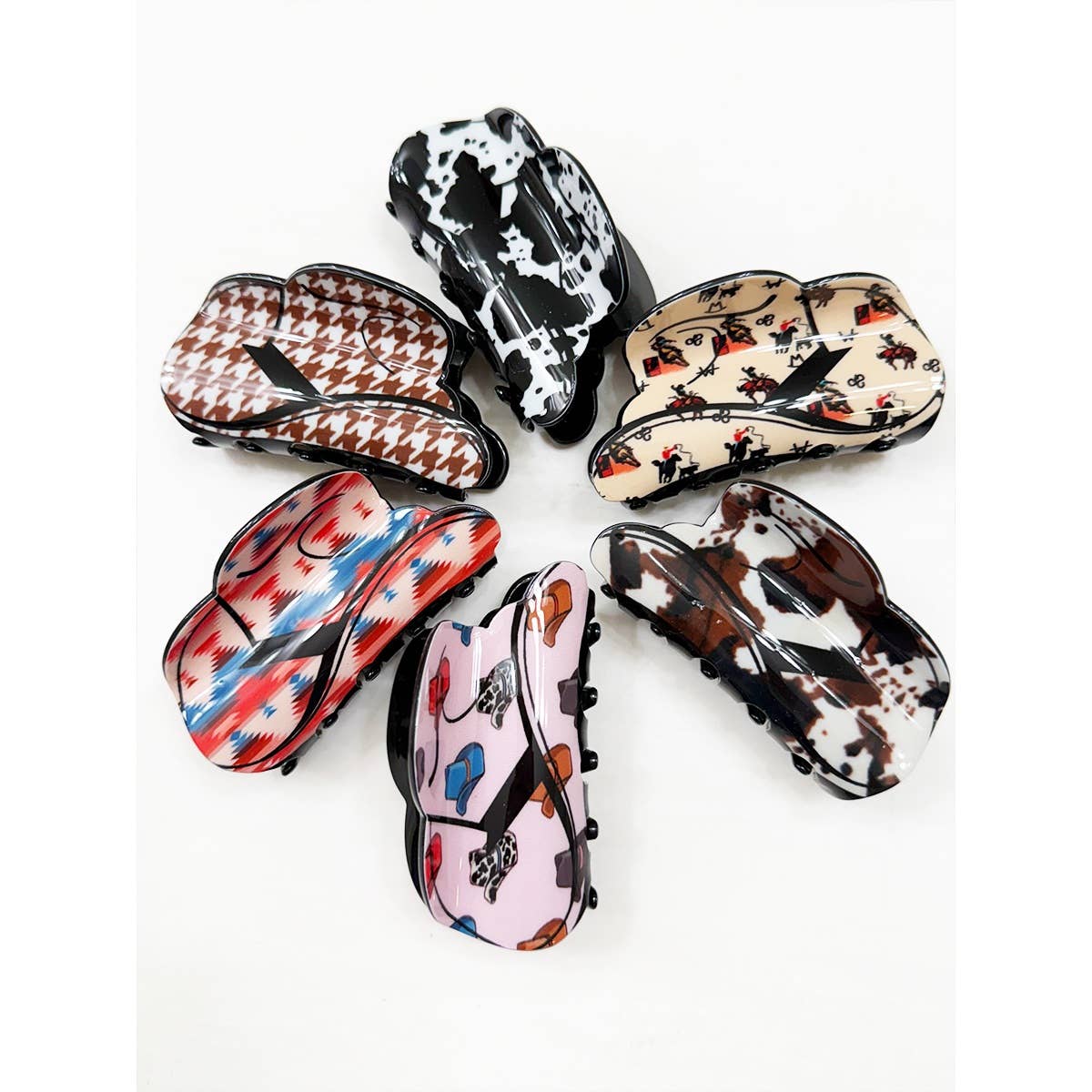 Western Cowboy Hat Hair Claw Clips