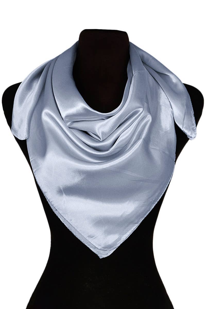 Glossy Faux Silk Poly Satin Square Hanky Scarf