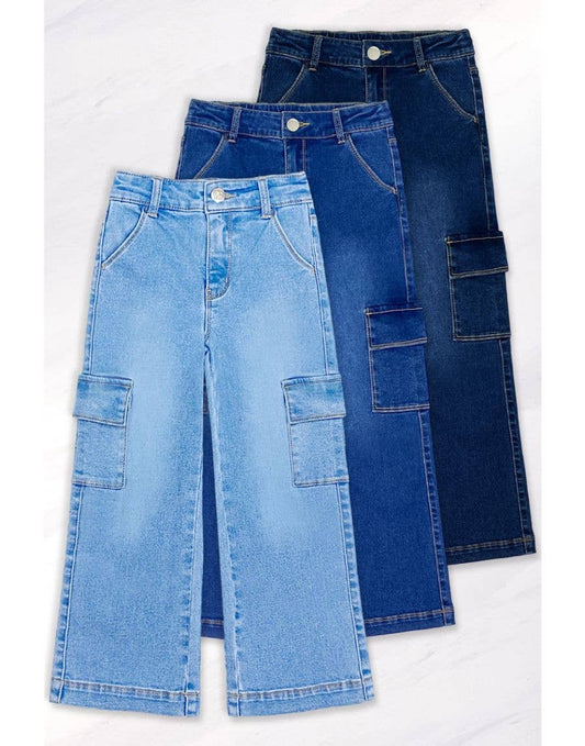 Girl Class Cargo Pocket Jeans