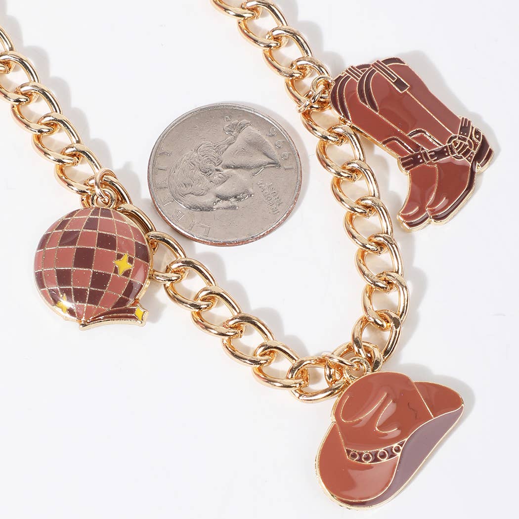 Western Cowboy Boots Hats Charm Trucker Hat Chain