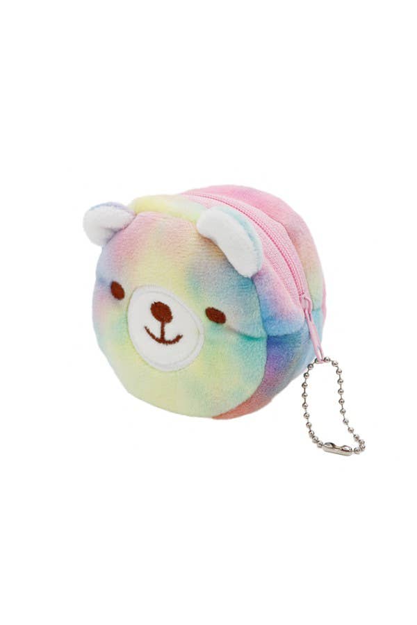 Plush Doll Pastel Dyed Zippered Coin Bag
