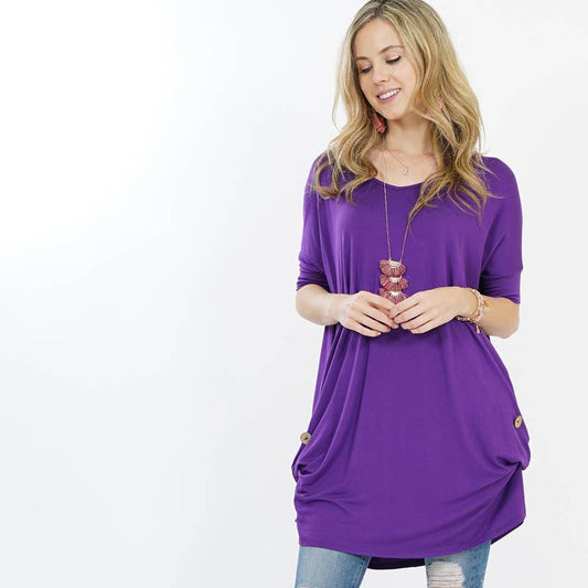 Oversize convertible tunic w/ side pockets