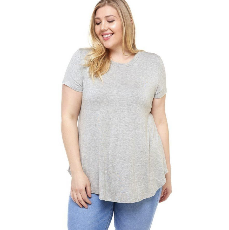 Plus Size Loose Cut Short Sleeve Top