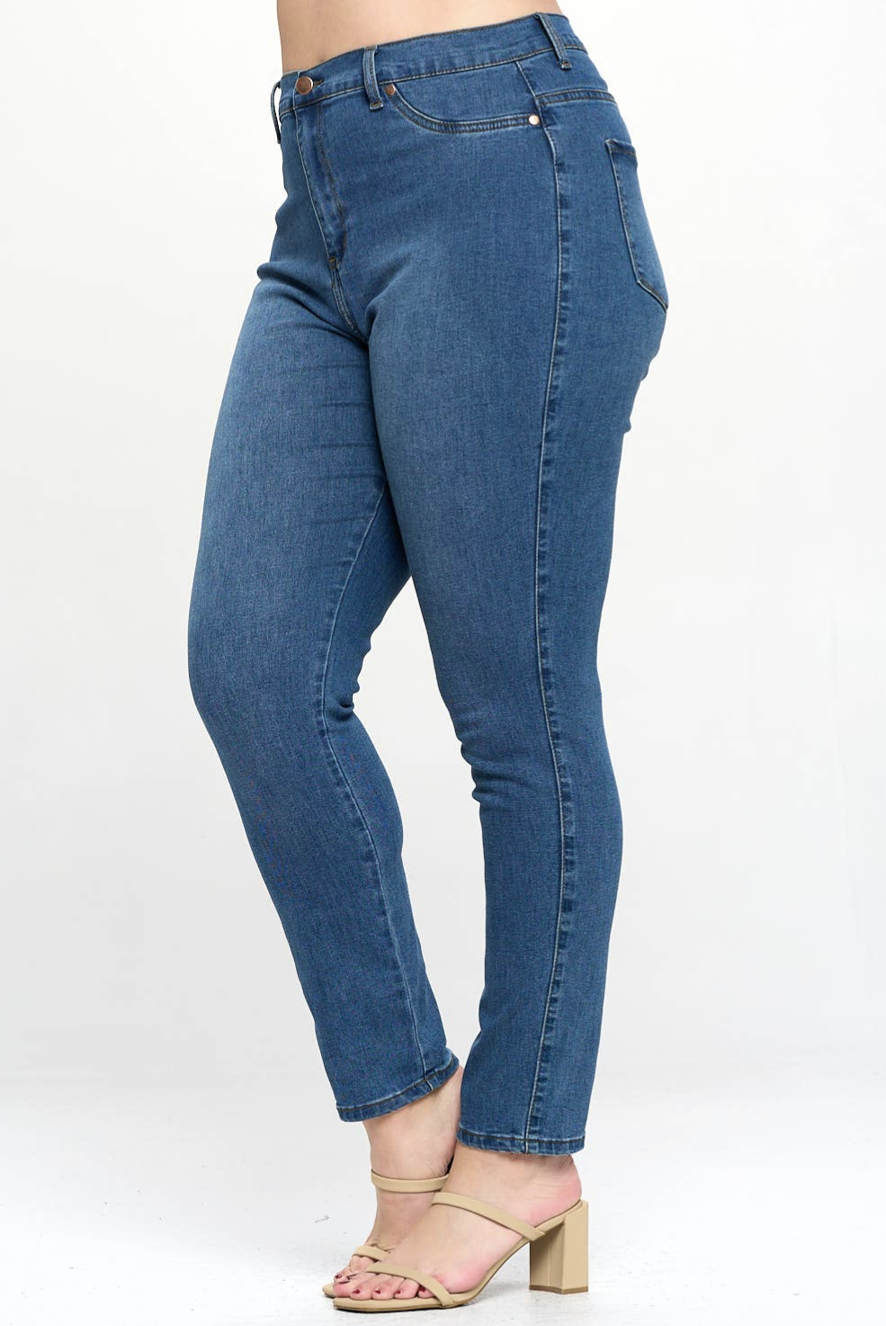 Plus Size High Waisted Skinny Jeans Super Stretch