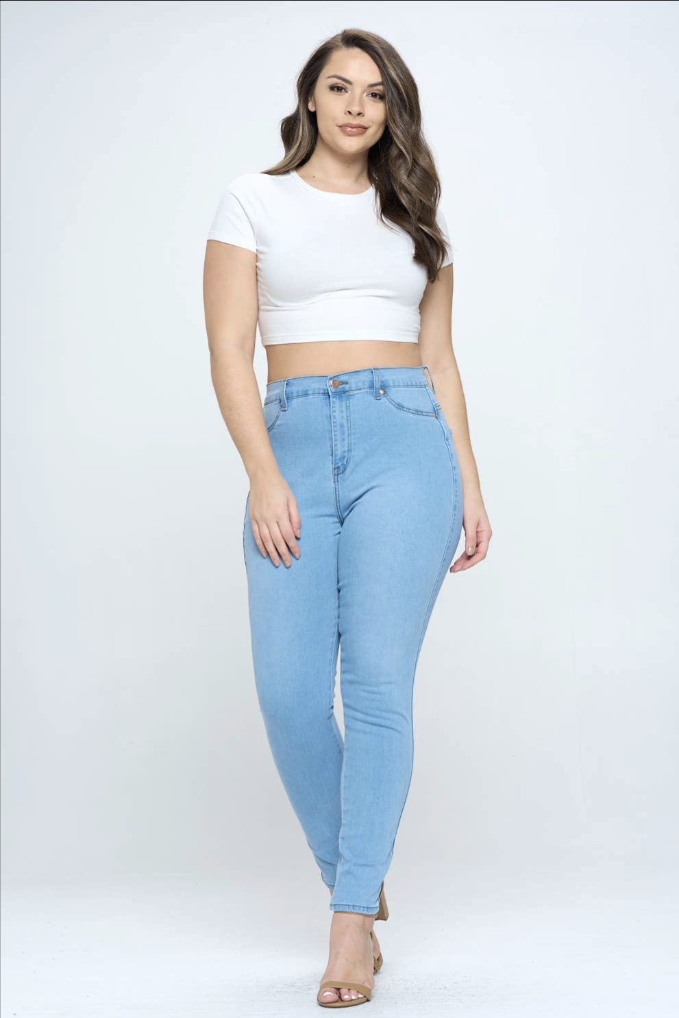 Plus Size High Waisted Skinny Jeans Super Stretch