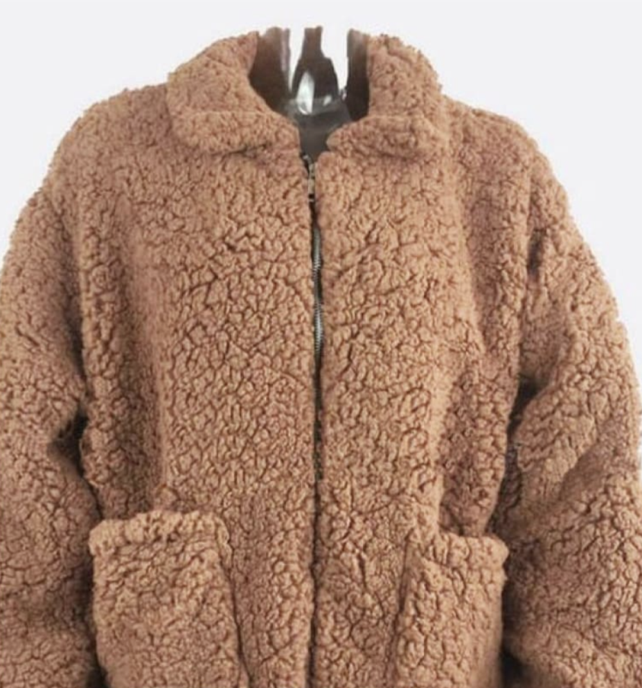 Women Oversize Teddy Faux Fur Coat Warm Soft Fur Casual - Light Brown