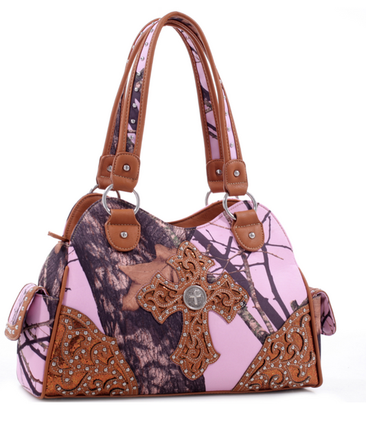 Mossy Oak® Western Filigree Embroidered Cross Shoulder Bag