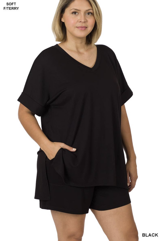Plus Soft French Terry Loungewear Set