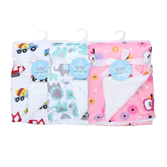 Baby Blankets - 30x40 - Assorted Patterns -Soft Flannel-Poly