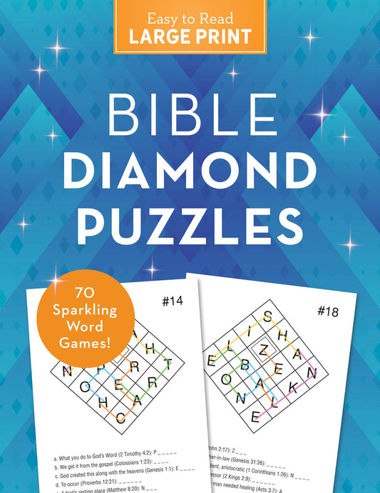 Bible Diamond Puzzles Large Print : 70 Sparkling Word Games!