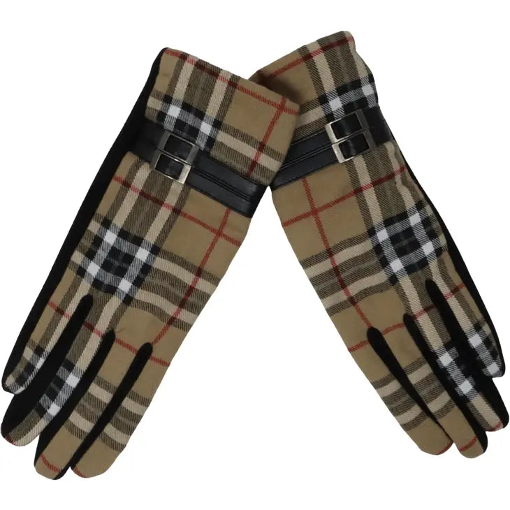 Woman’s Check Buckle Glove, One Size