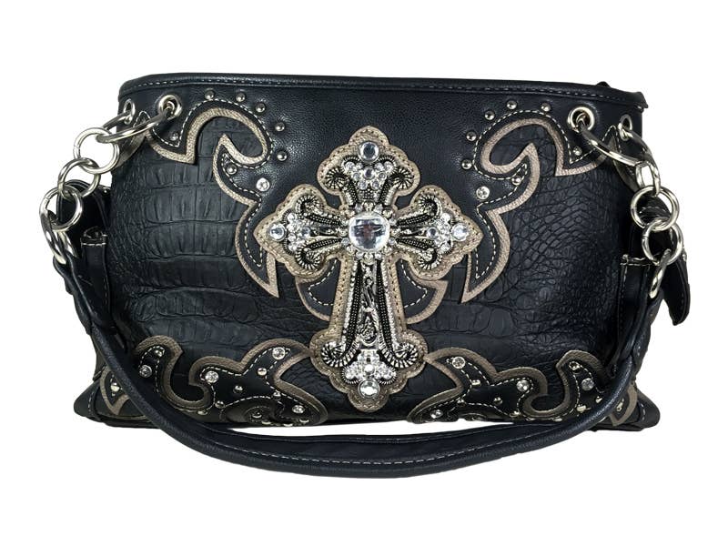 Fashion Conceal Carry Purse - Cross - Black