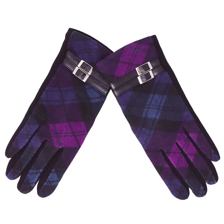 Woman’s Check Buckle Glove, One Size